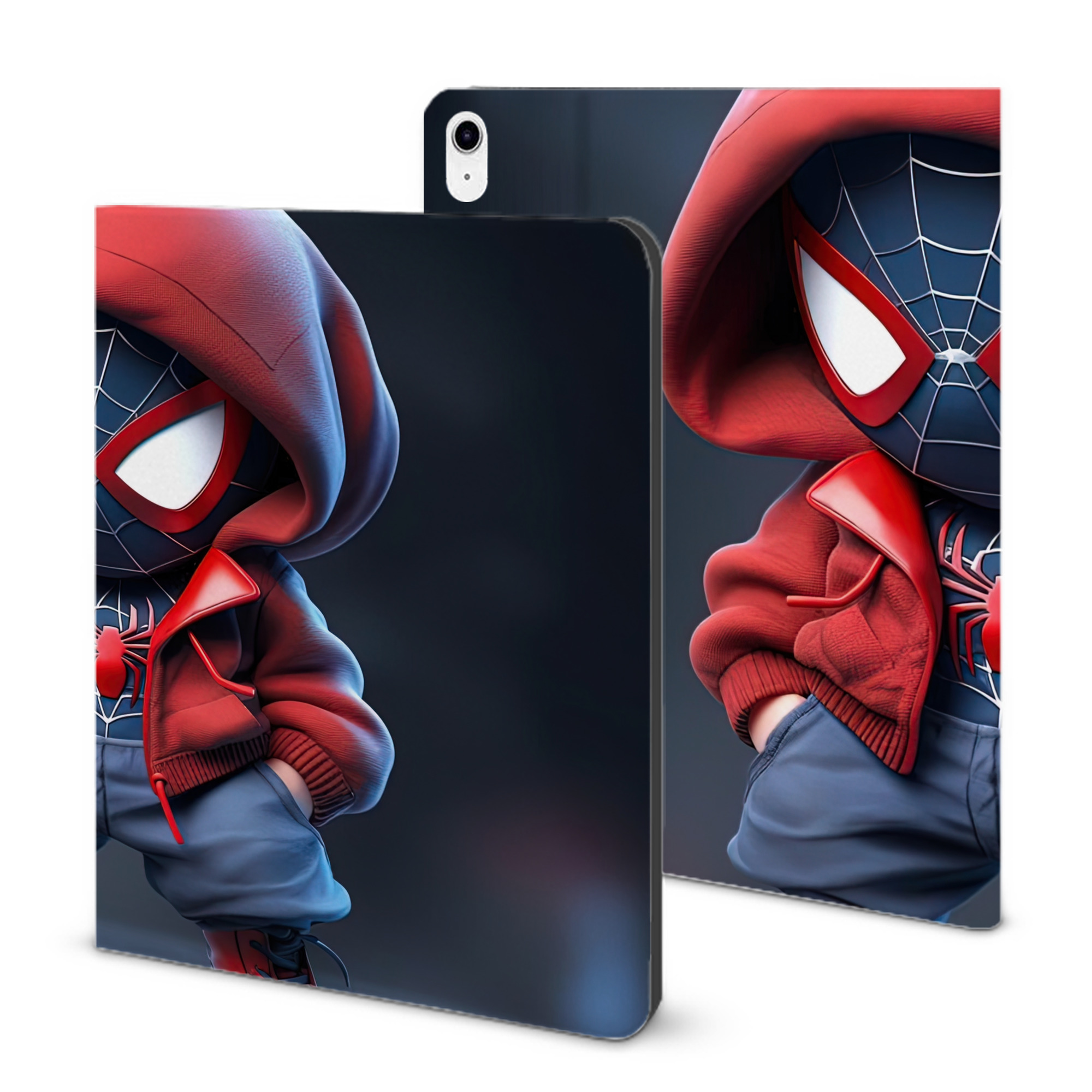 （画像用） Spider Man スパイダーマン IPad ケース ブック型 PUレザー TPU 耐衝撃 軽量 薄型 ペン収納なし 全面保護 IPad 各モデル対応